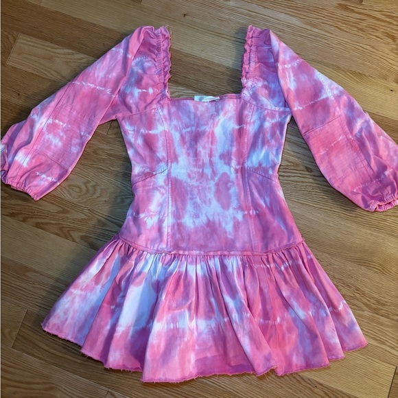 LoveShackFancy Chai Mini Tiedye Mini Dress - Picture 2 of 5